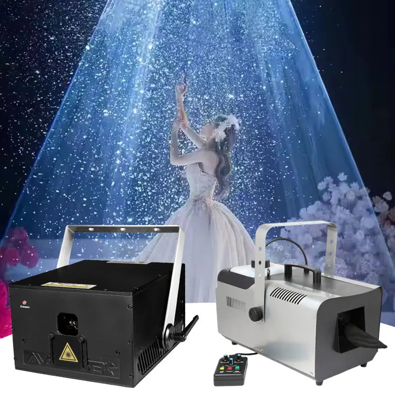 Full color animated wedding laser light two piece set with diamond rain effect
