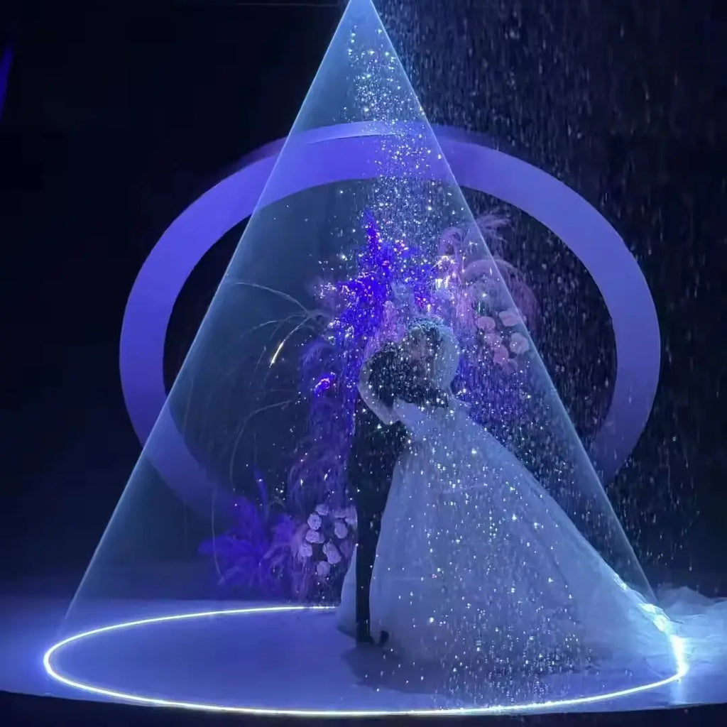Full color animated wedding laser light two piece set with diamond rain effect