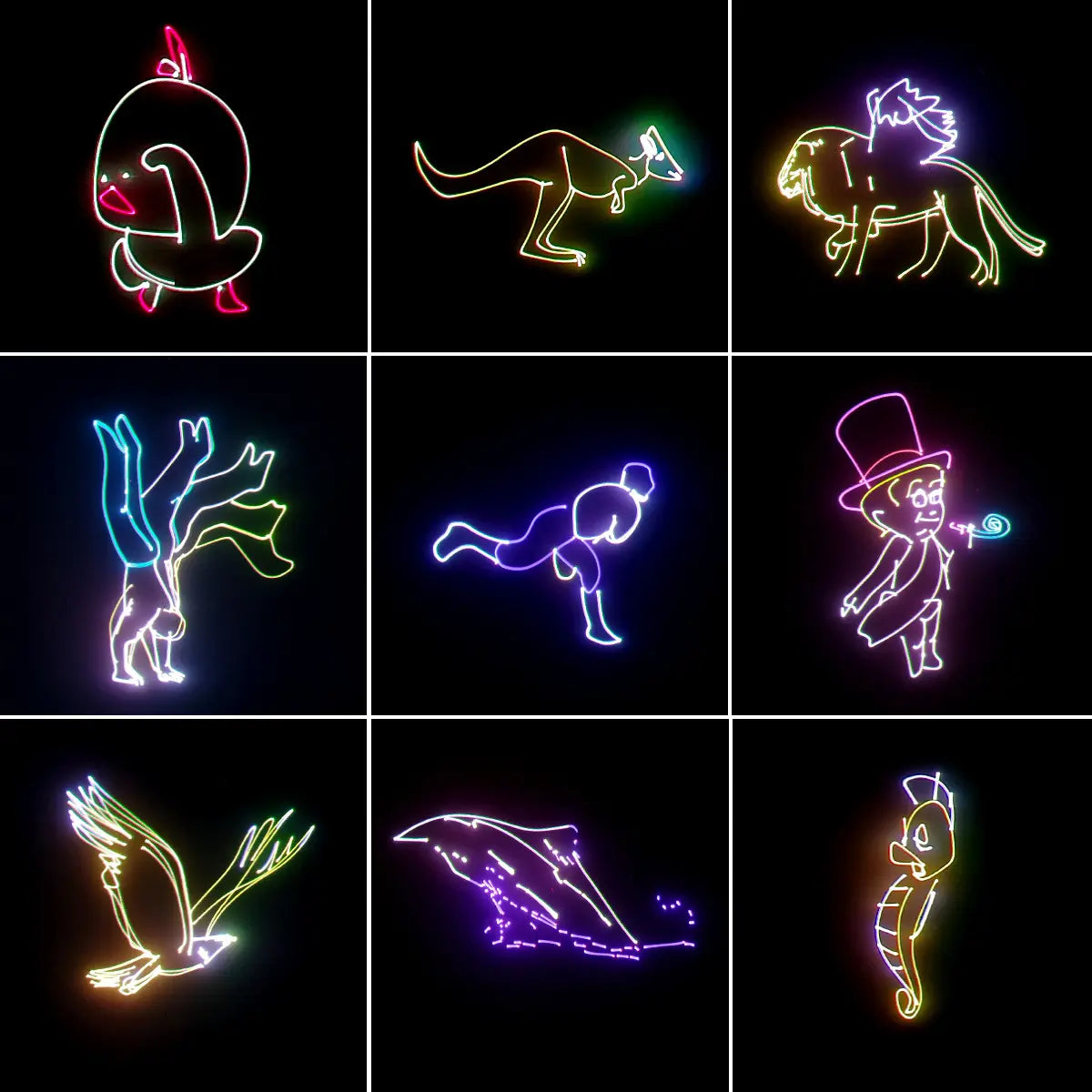 T-shaped animation laser light