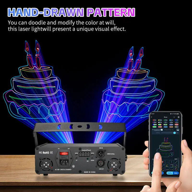 iOS/Android APP animation full color laser light