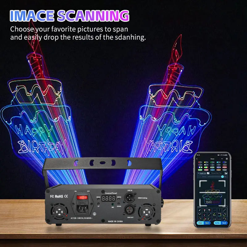 iOS/Android APP animation full color laser light