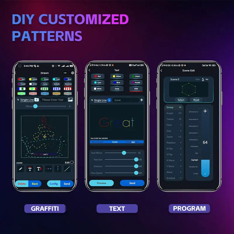 iOS/Android APP animation full color laser light