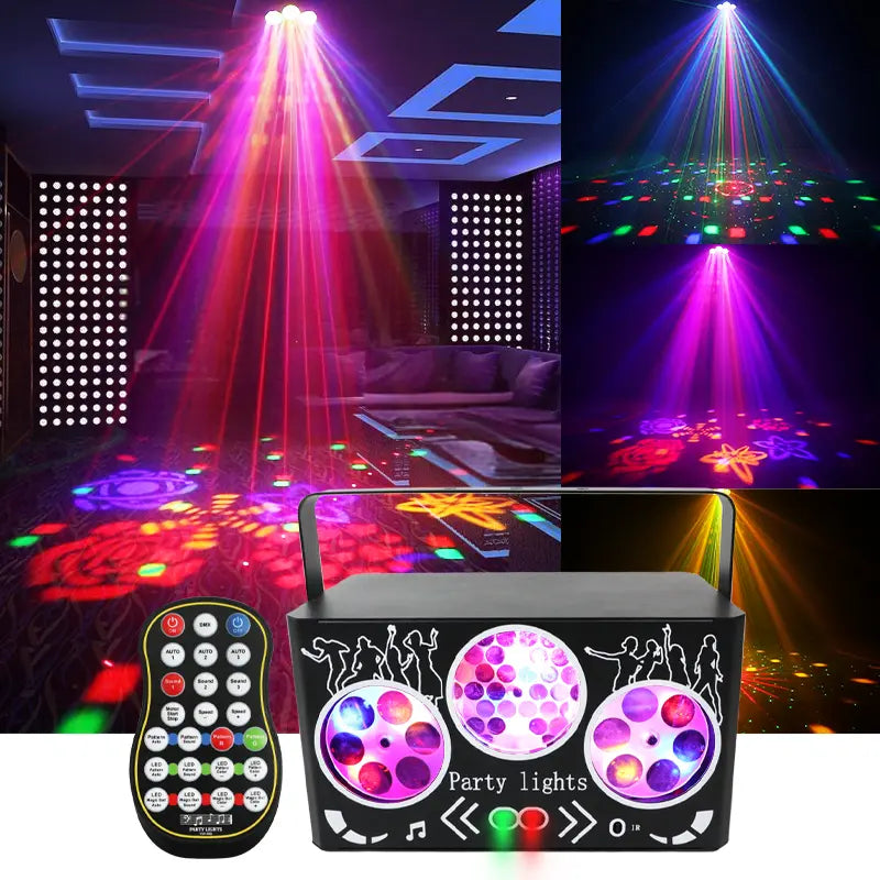 Colorful kaleidoscope pattern laser light