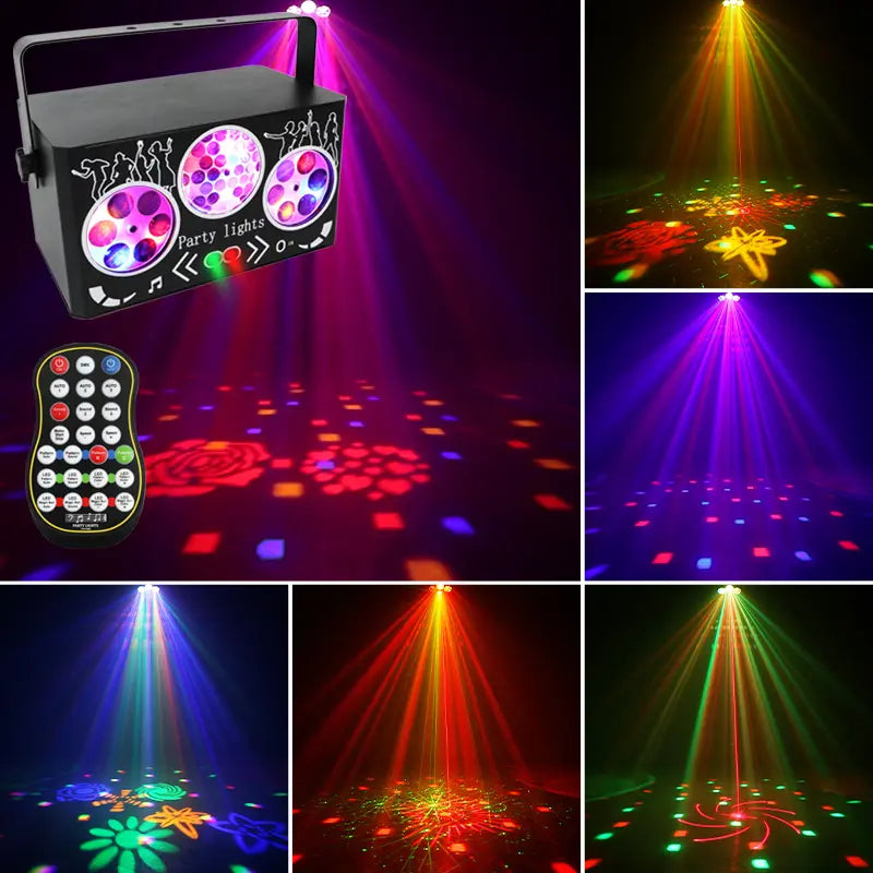 Colorful kaleidoscope pattern laser light