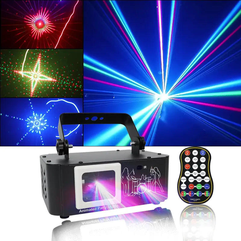 Single projection animated DJ party laser light