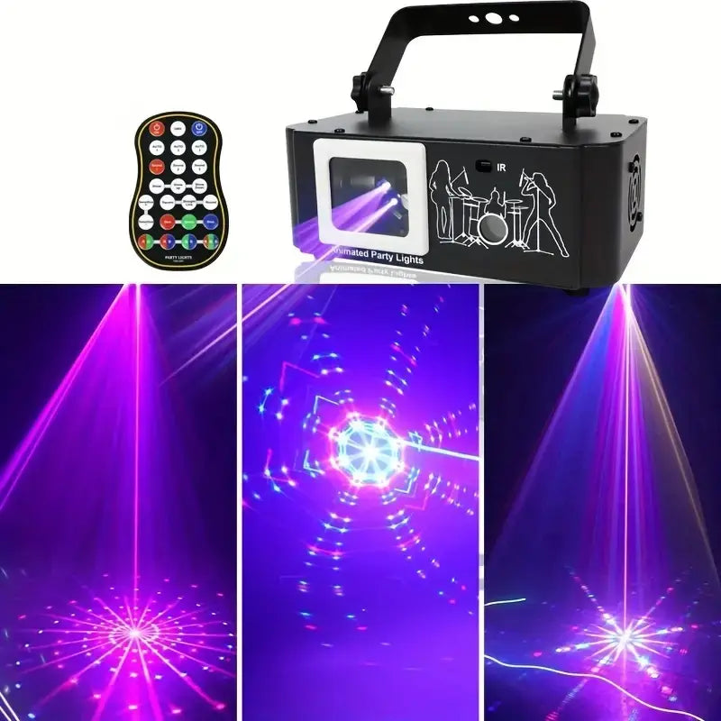 Single projection animated DJ party laser light