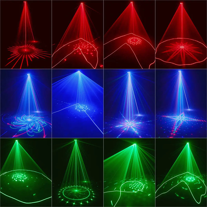 Single projection animated DJ party laser light