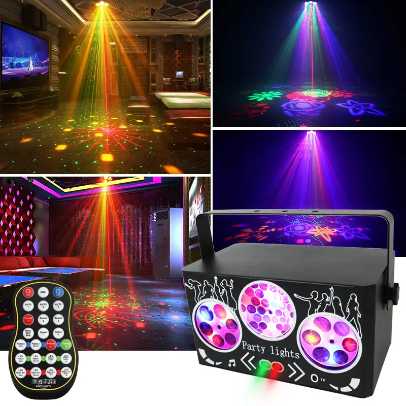 Colorful kaleidoscope pattern laser light