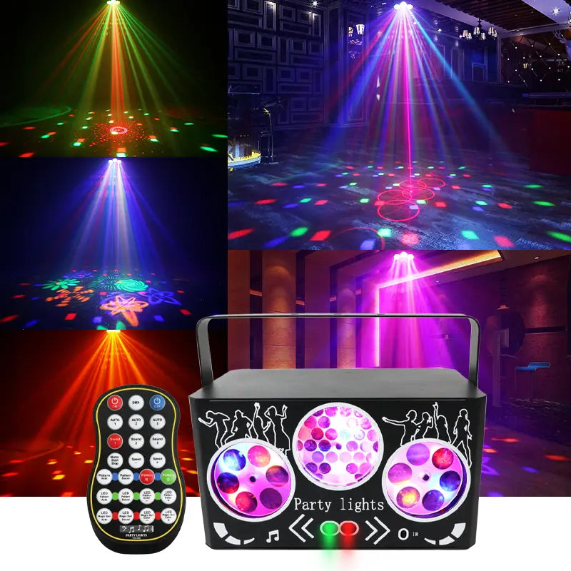 Colorful kaleidoscope pattern laser light