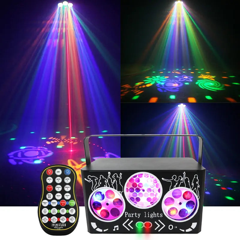 Colorful kaleidoscope pattern laser light