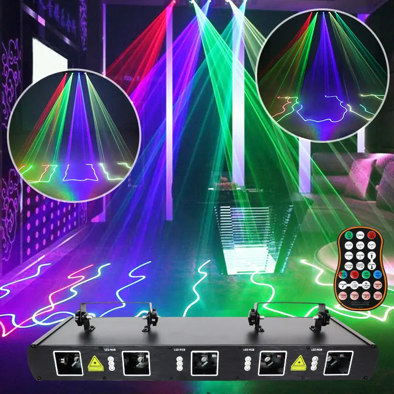 Five-hole RGB pattern scanning laser light