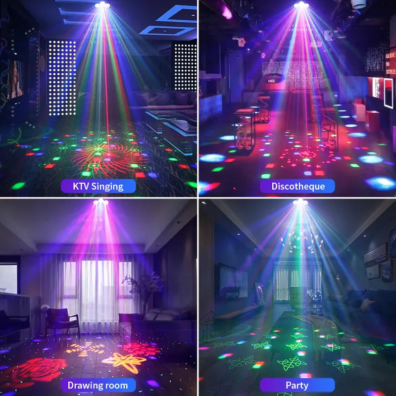 Colorful kaleidoscope pattern laser light