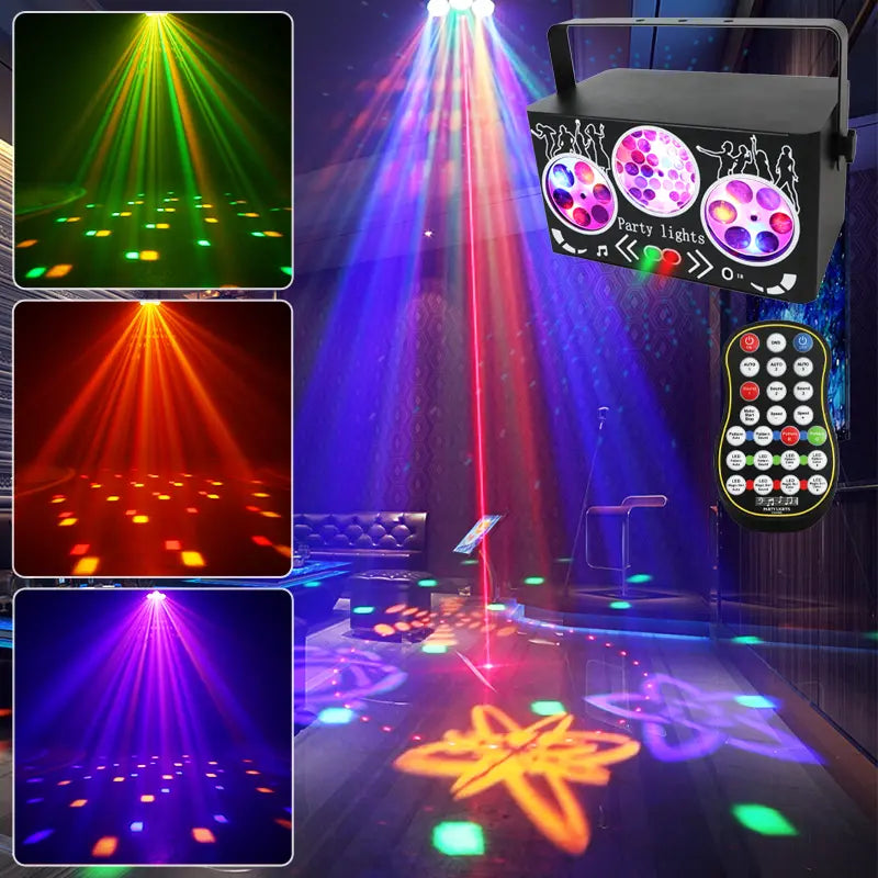 Colorful kaleidoscope pattern laser light