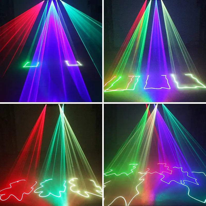 Five-hole RGB pattern scanning laser light