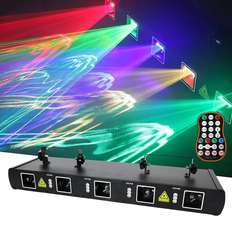 Five-hole RGB pattern scanning laser light