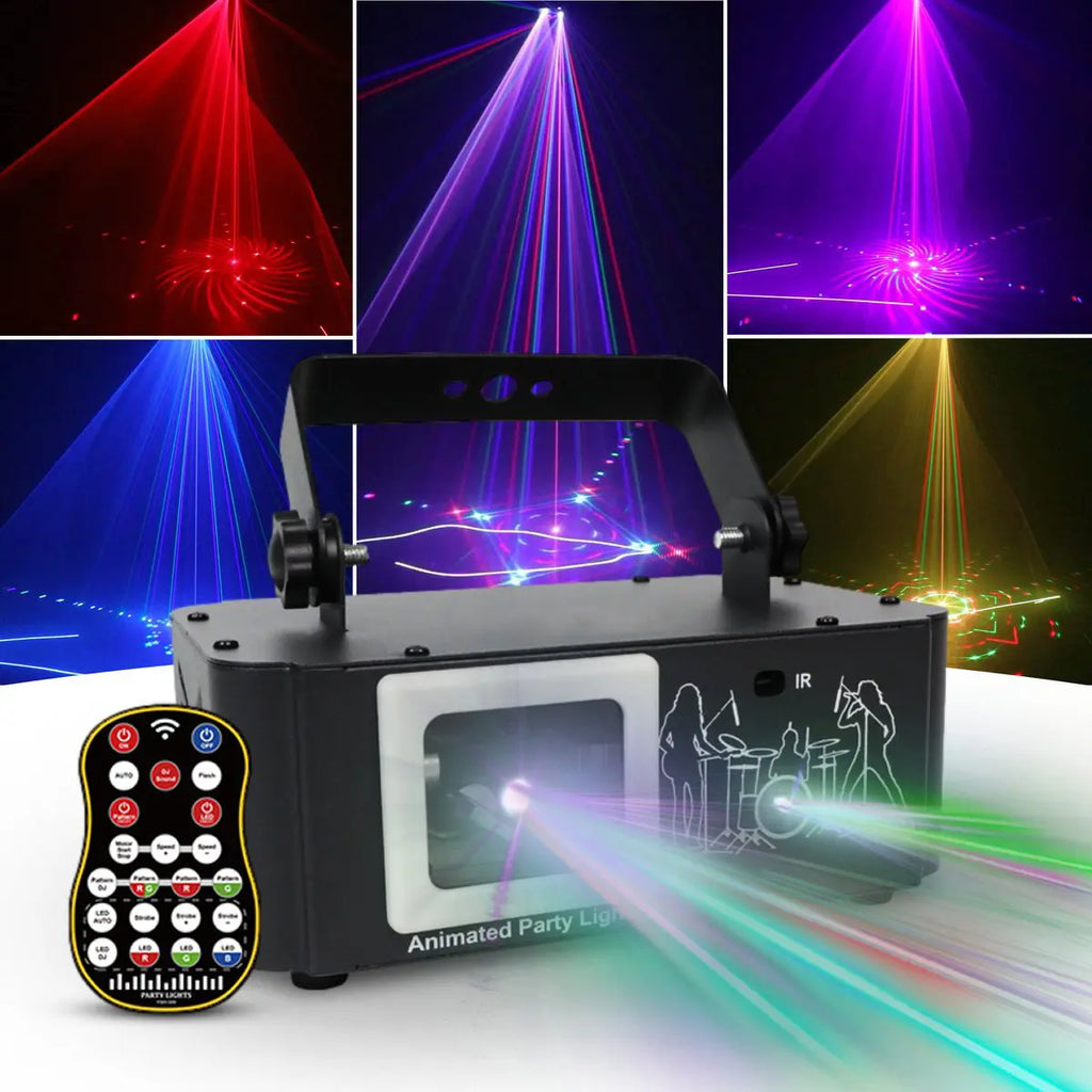 Single projection animated DJ party laser light
