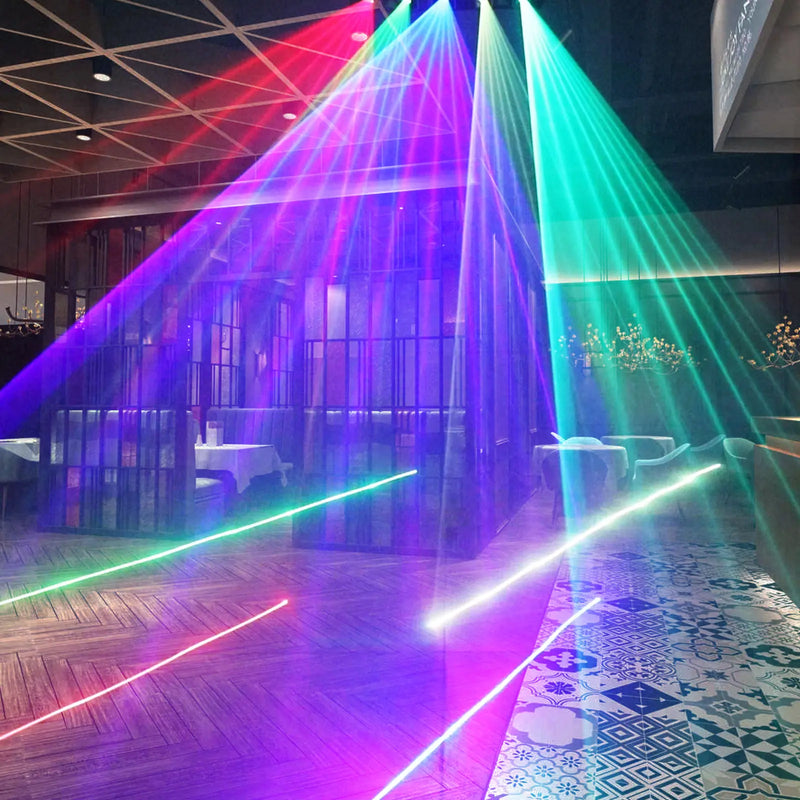Five-hole RGB pattern scanning laser light