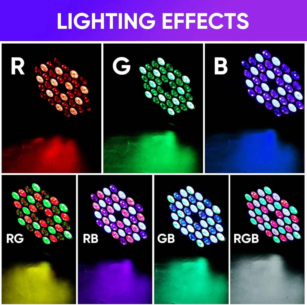 Party Lights Uplights with Sound Activated Remote DMX