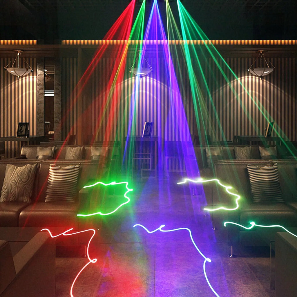 Five-hole RGB pattern scanning laser light