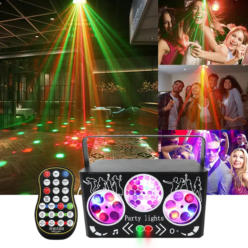 Colorful kaleidoscope pattern laser light