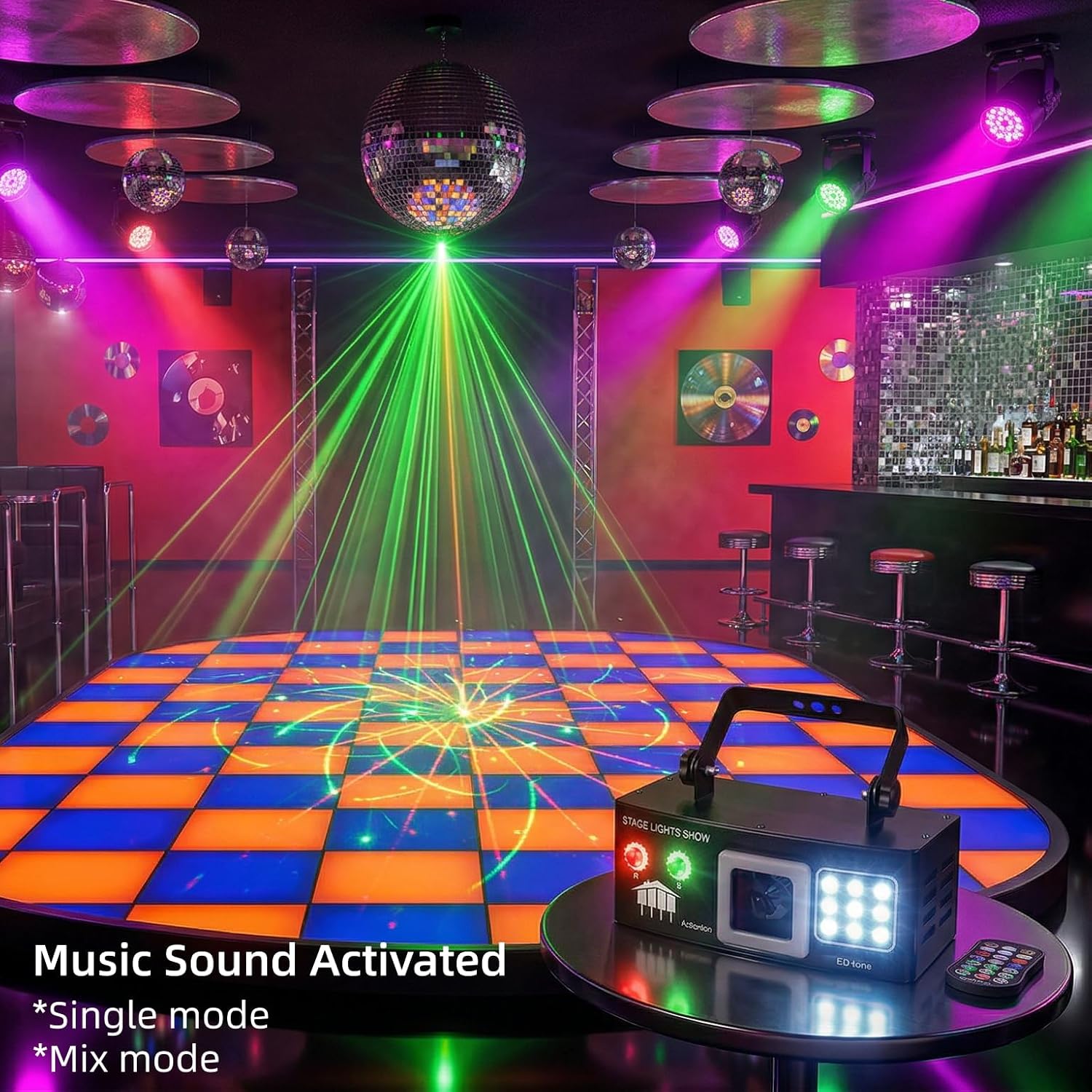 M11 12-Loch-Beam-Laserlicht | 500mW 7-Farben DMX512 Bühnen-Partylicht - Luzshow