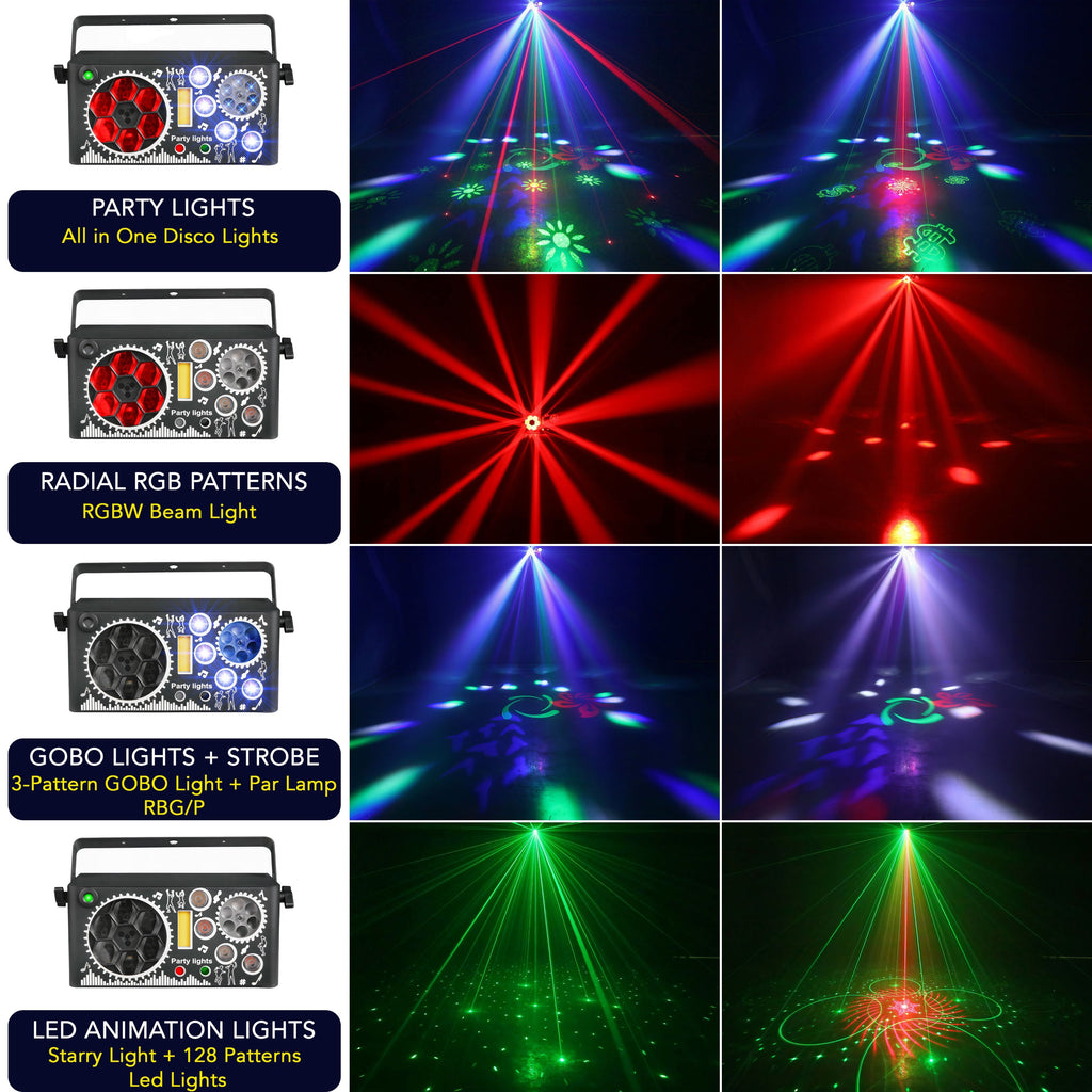 M5 World Windows 7-in-1 Laserlicht | 15W RGB DMX512 Bühnen-Partylichter – Luzshow