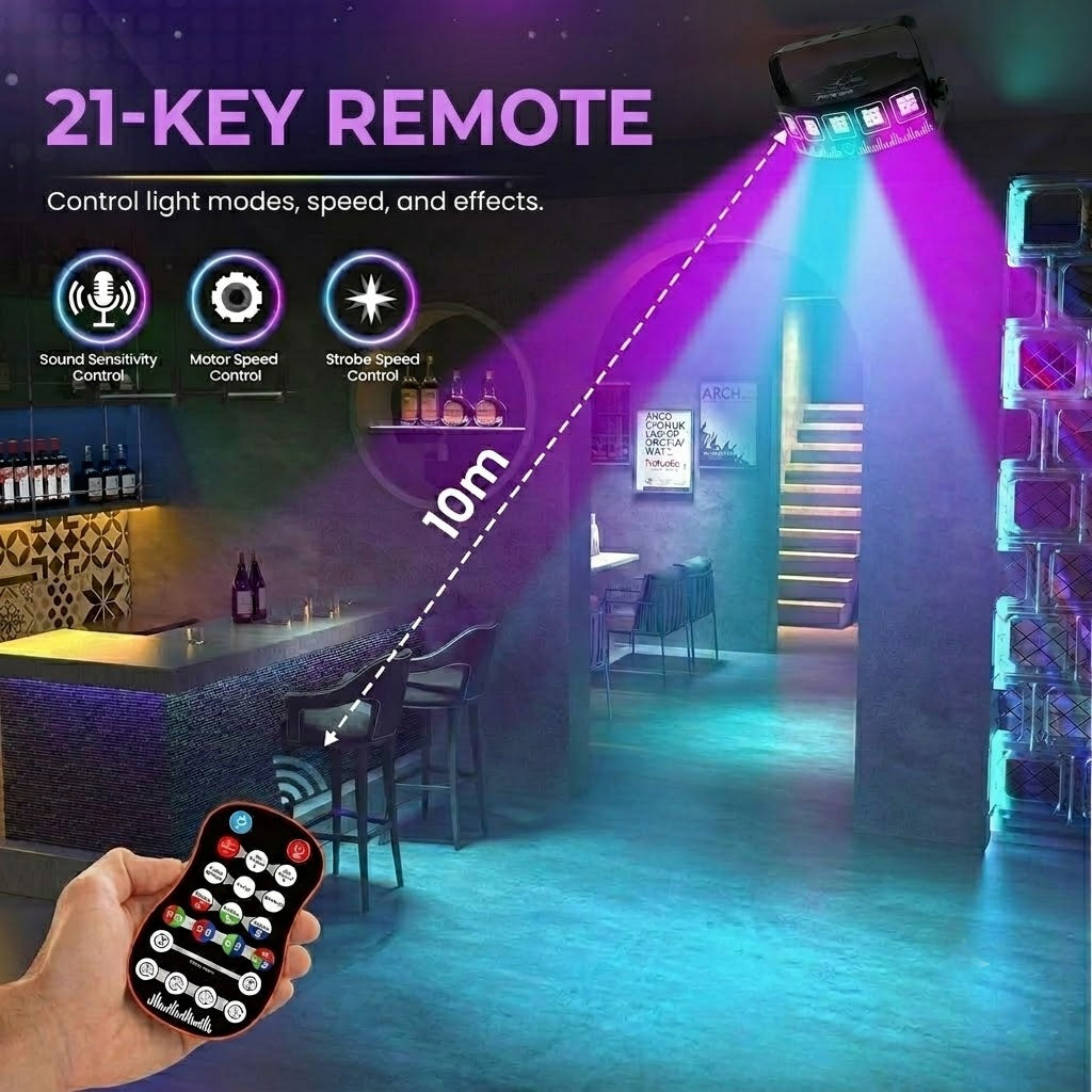 F2 45-LED Vollfarb-Stroboskoplicht | 6-Farben USB-Bühnen-Party-Stroboskoplicht - Luzshow
