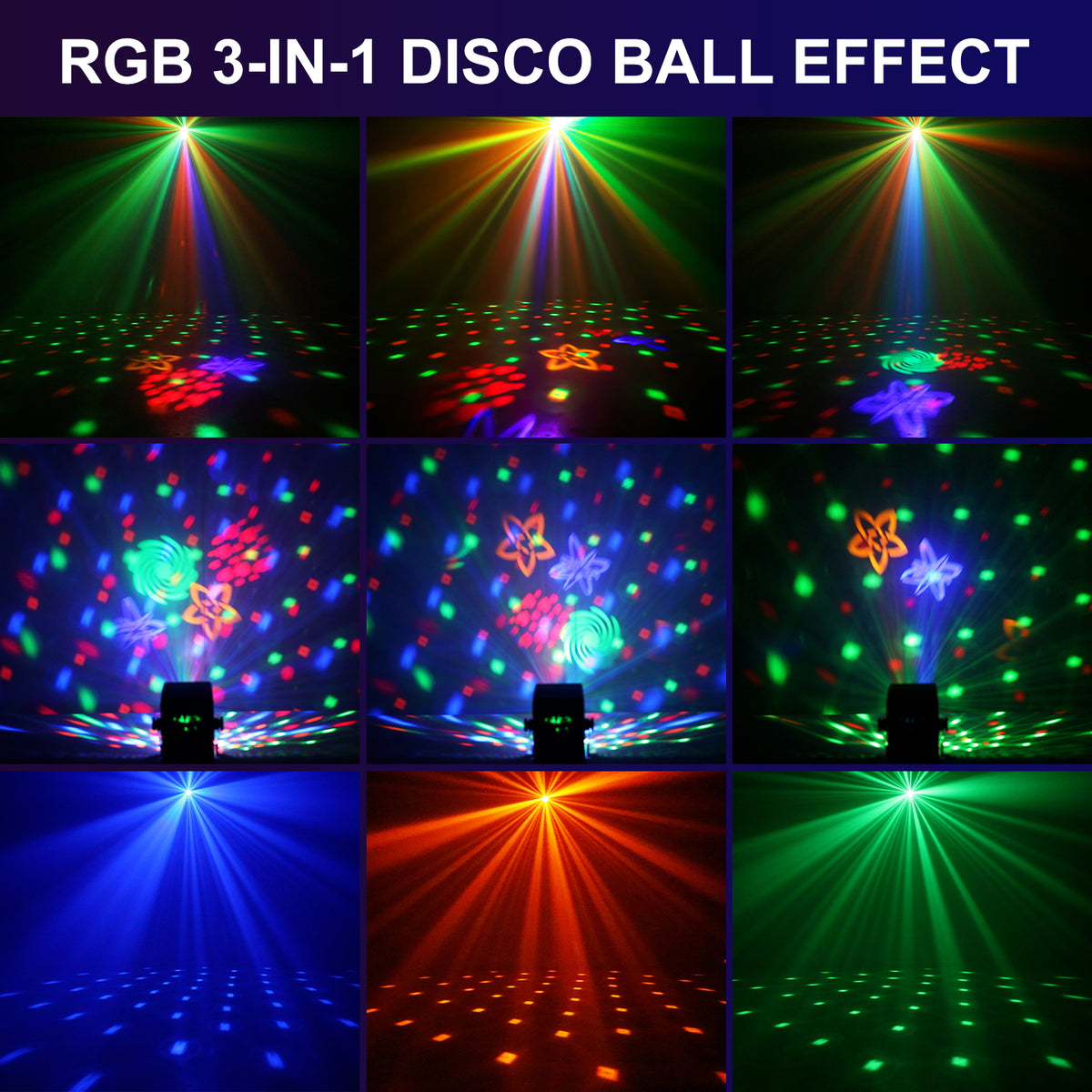 F3 Mini Magic GOBO Licht | 10W 5-Farben LED+GOBO USB Bühnen-Partylampe - Luzshow