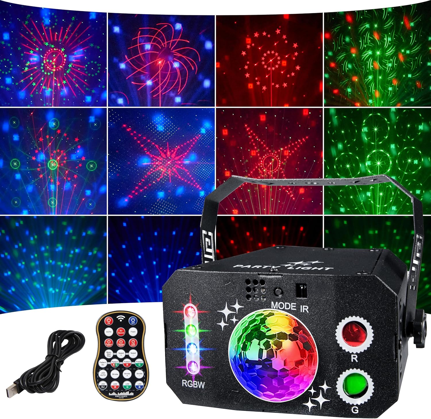 M13 7-Eye Little Demon King Party Light | LED+Laser+Magic Ball RGB Bühnenpartylicht - Luzshow