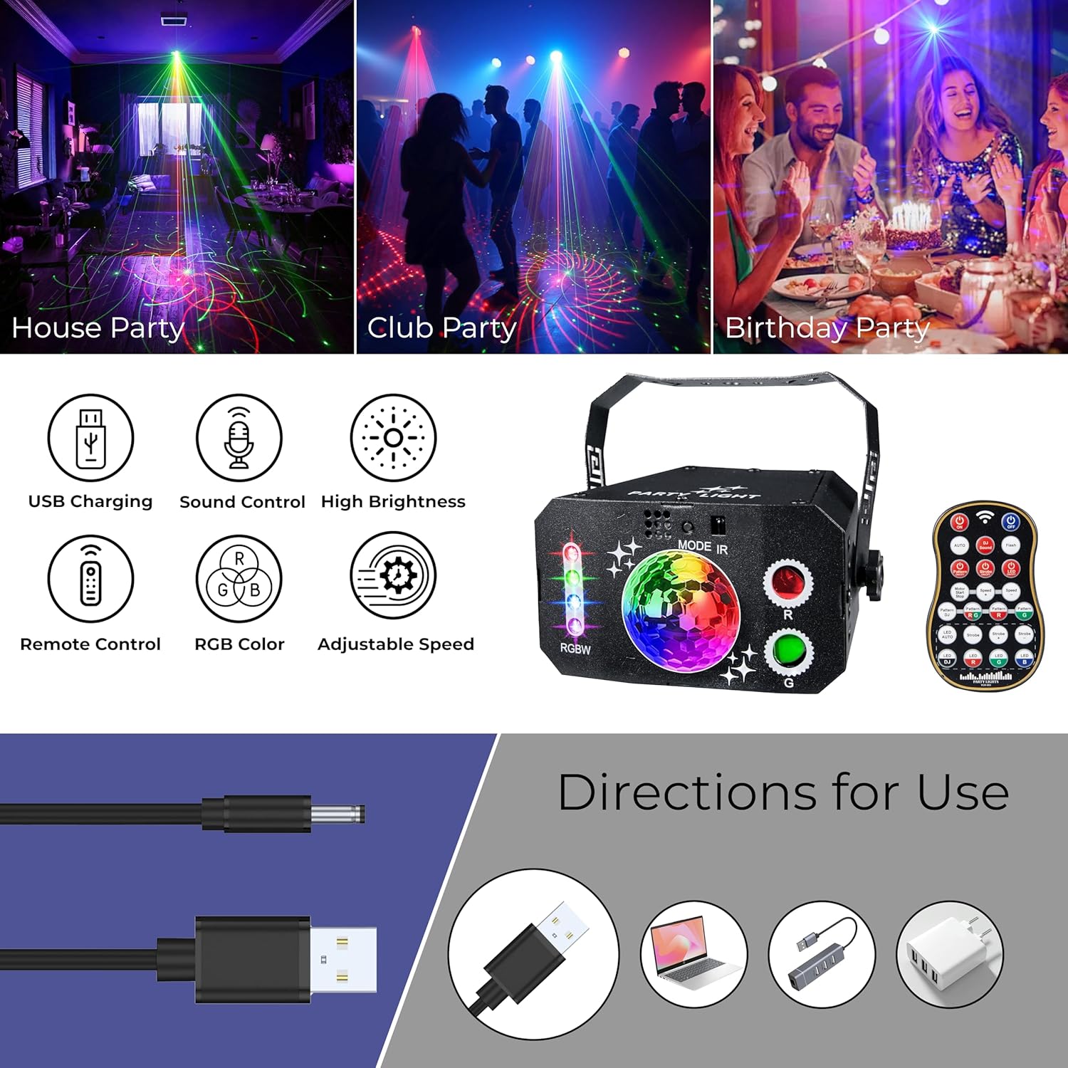 M13 7-Eye Little Demon King Party Light | LED+Laser+Magic Ball RGB Bühnenpartylicht - Luzshow