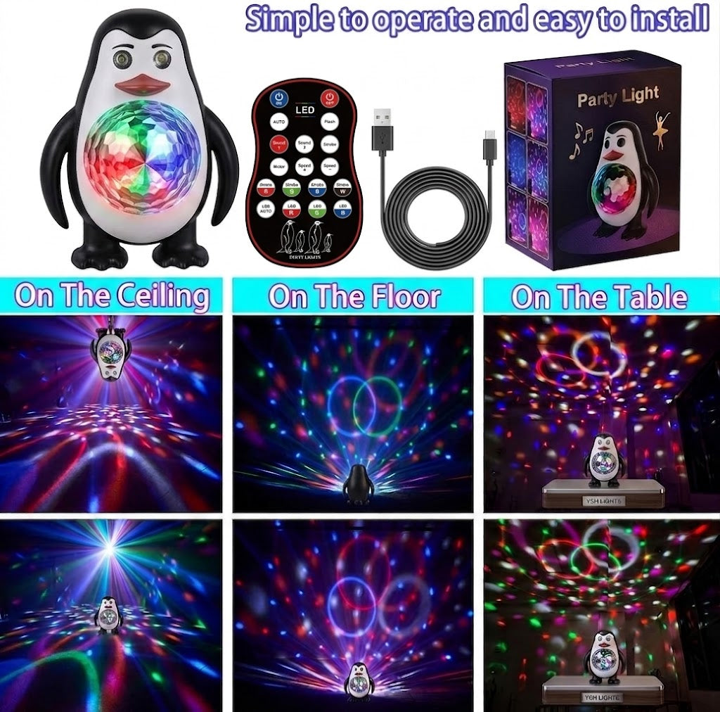 Penguin Mini Aurora Projector Beam Light | Luzshow M16