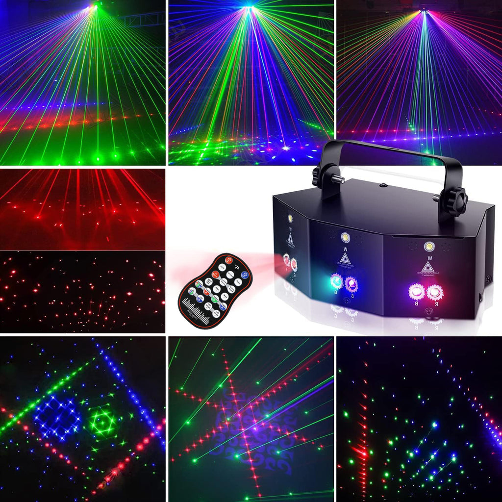 M1 9-Augen Laserlicht | LED+Laser RGBW 4-Farben Fernbedienung Bühnenpartylicht - Luzshow