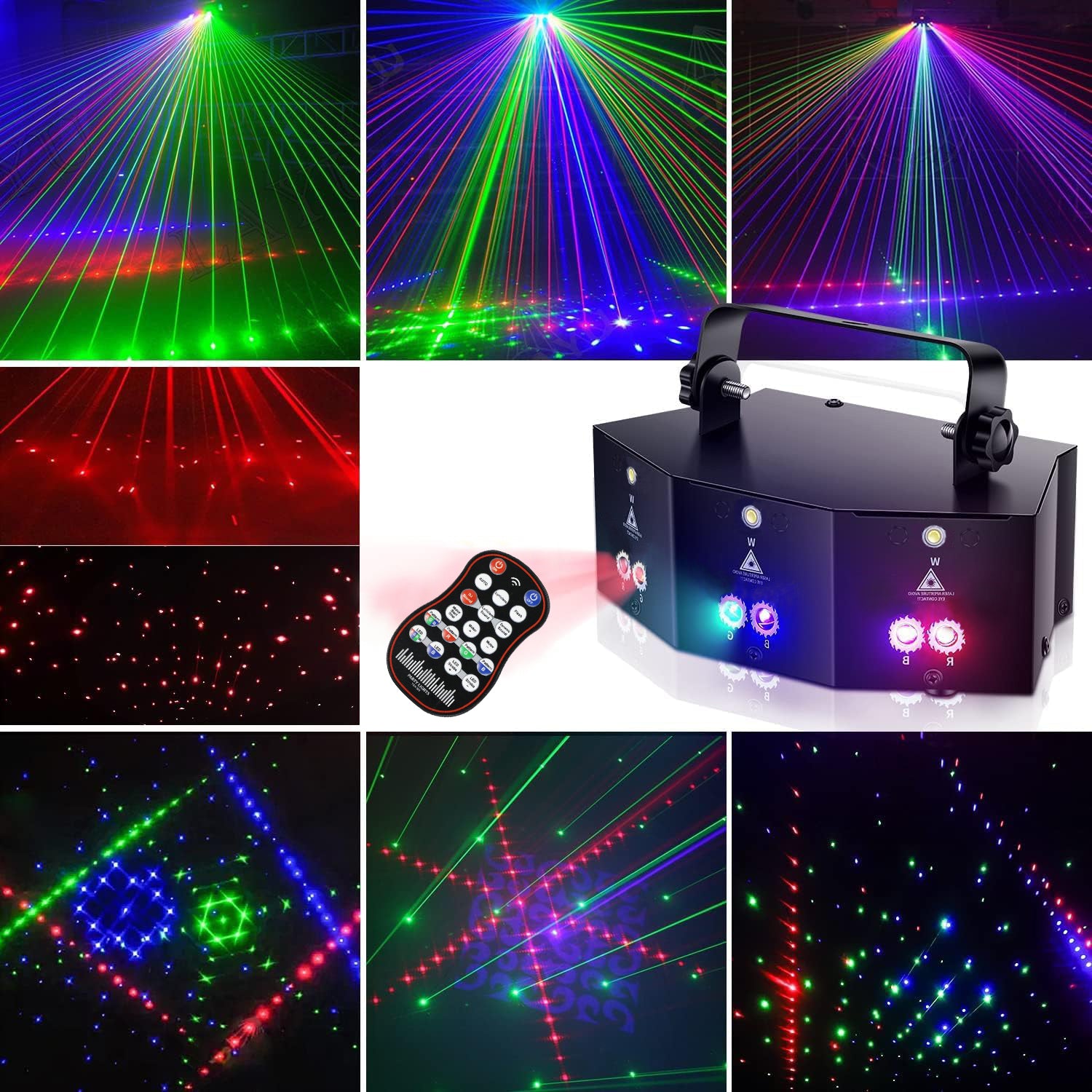 M1 9-Augen Laserlicht | LED+Laser RGBW 4-Farben Fernbedienung Bühnenpartylicht - Luzshow