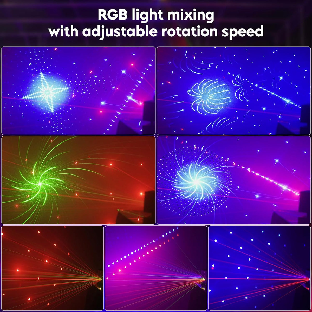 M1 9-Augen Laserlicht | LED+Laser RGBW 4-Farben Fernbedienung Bühnenpartylicht - Luzshow