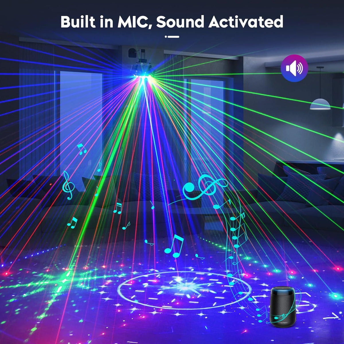 M1 9-Augen Laserlicht | LED+Laser RGBW 4-Farben Fernbedienung Bühnenpartylicht - Luzshow