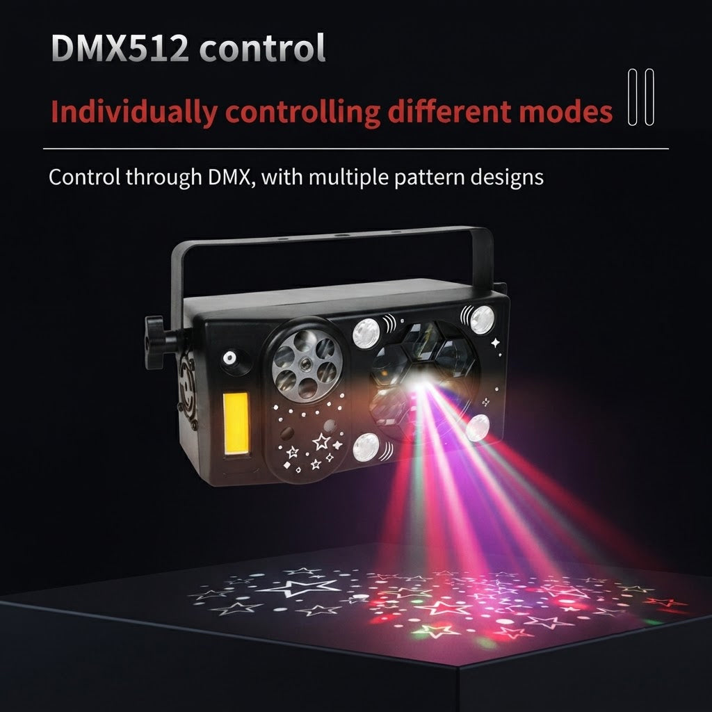 M8 7-in-1 Mixed Effect Partylicht | LED+Laser RGB DMX512 Bühnen-Partylichter - Luzshow