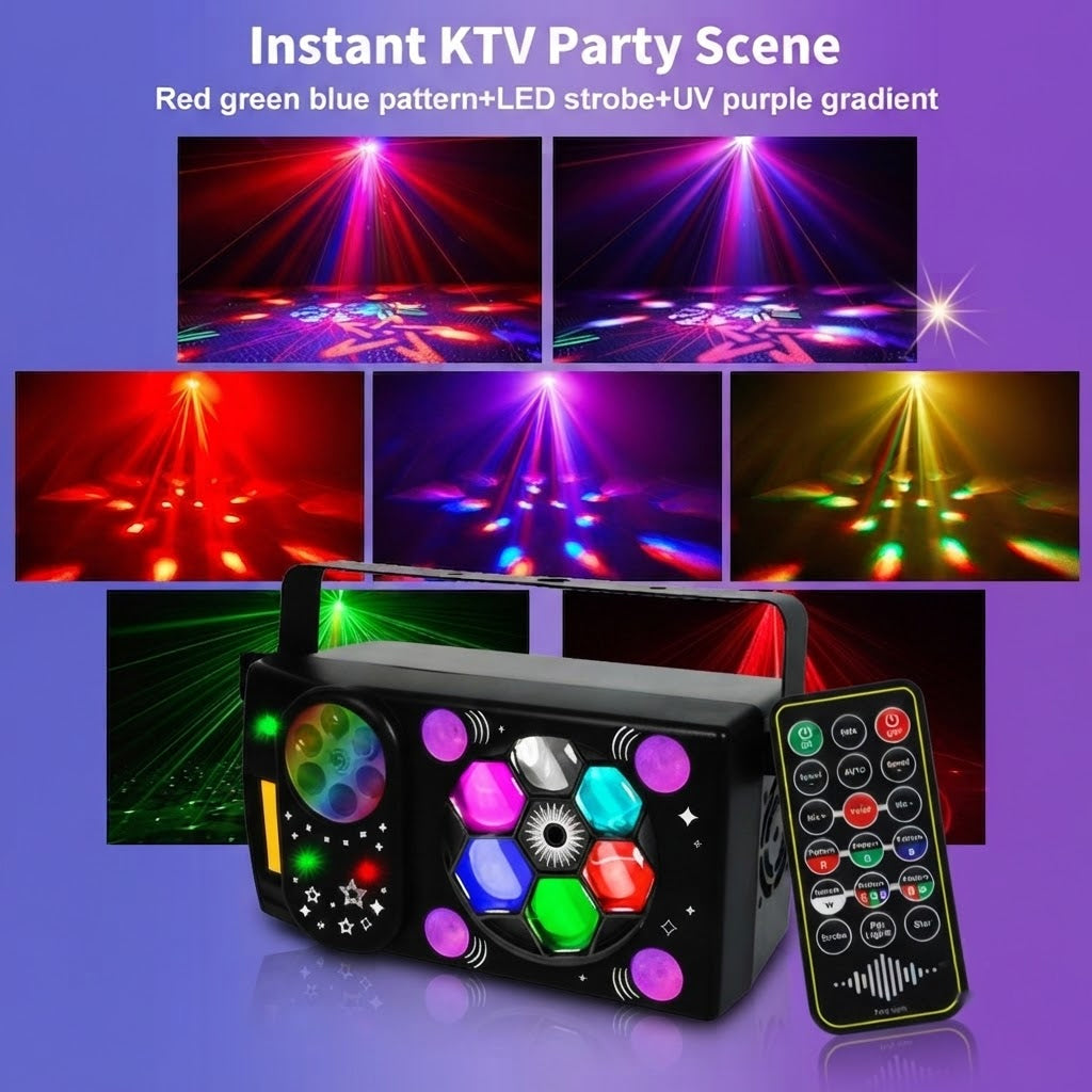 M8 7-in-1 Mixed Effect Partylicht | LED+Laser RGB DMX512 Bühnen-Partylichter - Luzshow