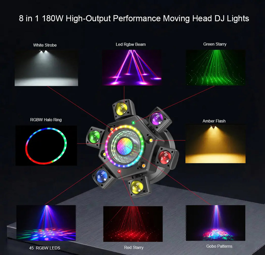 New Six-arm Mirror Effect Moving Head Light-E9