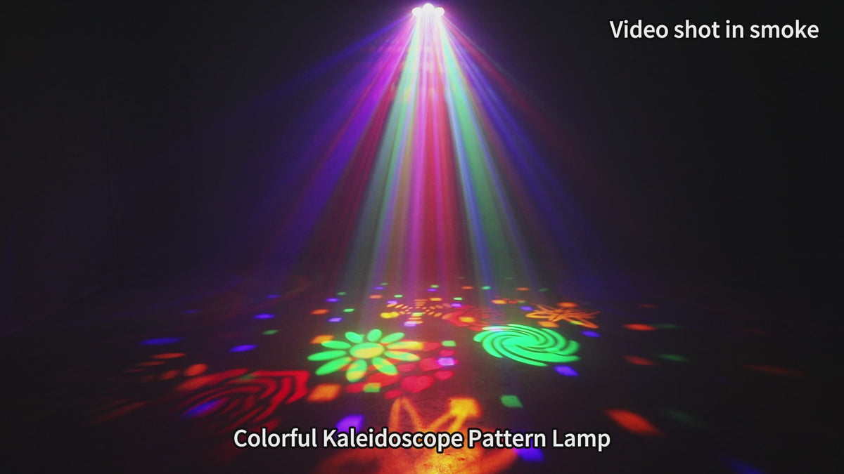 M6 Lumière laser à motifs kaléidoscopiques colorés | 35W LED + laser + GOBO, DMX512, projecteur de scène pour soirées - Luzshow