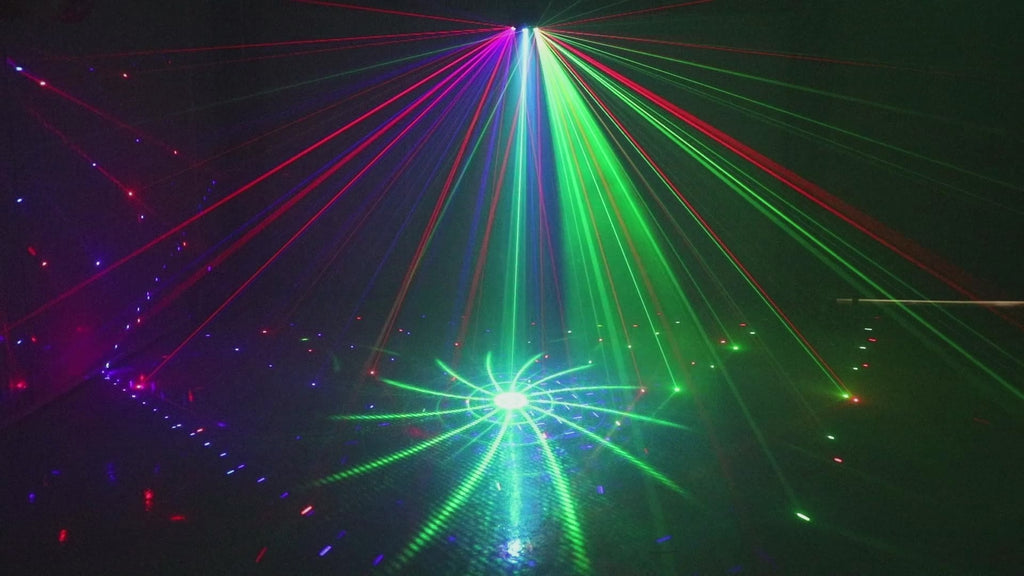 M1 9-Augen Laserlicht | LED+Laser RGBW 4-Farben Fernbedienung Bühnenpartylicht - Luzshow